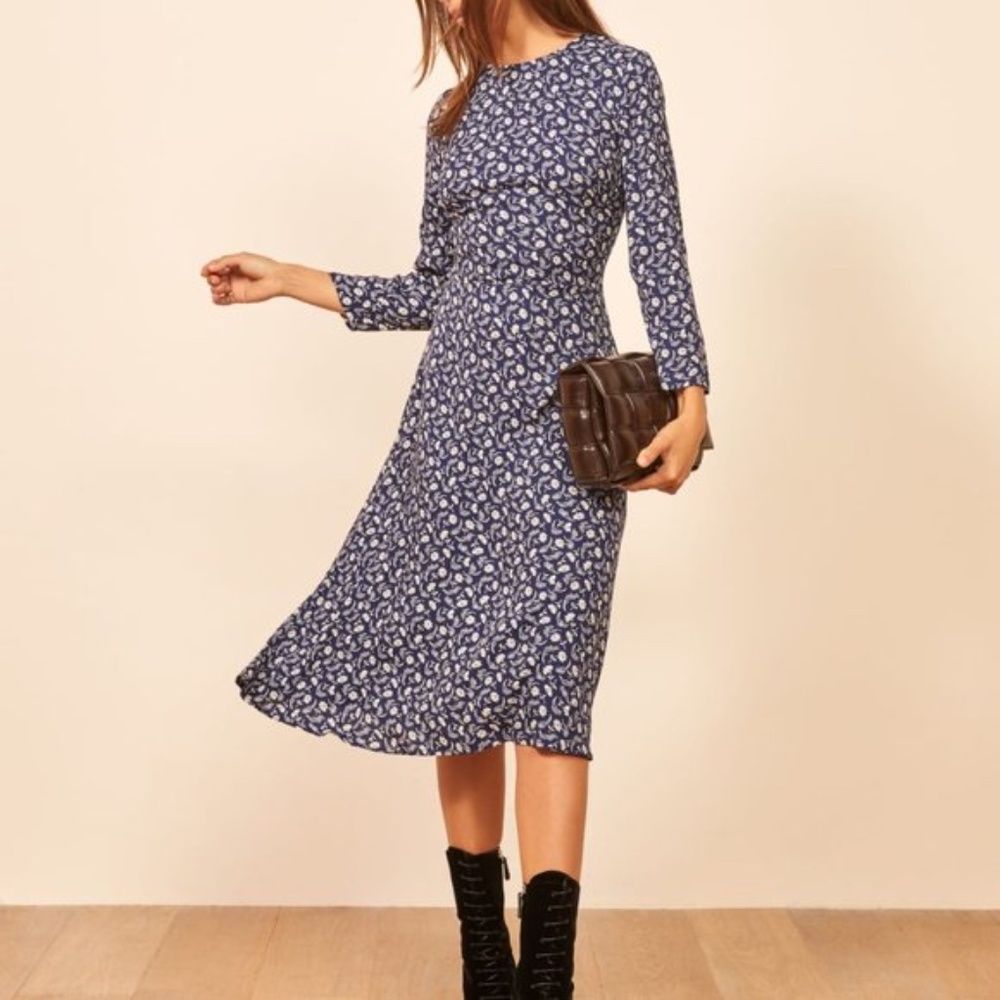 Reformation Blue Moon Dress Monterey Size 10 NWT - Picture 4 of 11